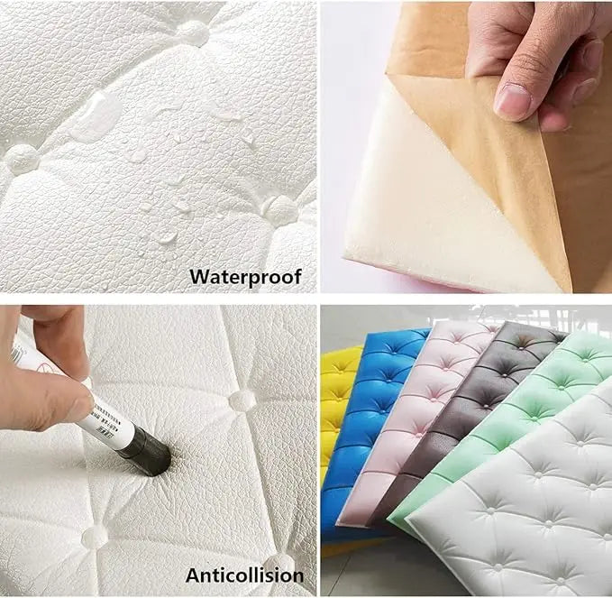 Thickened self-adhesive 3D wall sticker wallpaper  anti-collision wall pad children's bedroom living room soft foam pad