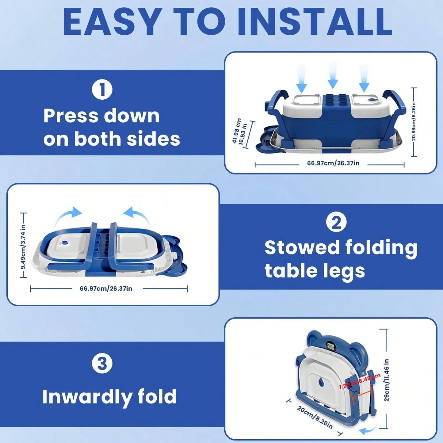 Portable Travel Bathtub, Collapsible Baby Bathtub, with Thermometer &1Soft Floating Cushion, with Drain Hole,For Baby 0-36 Month
