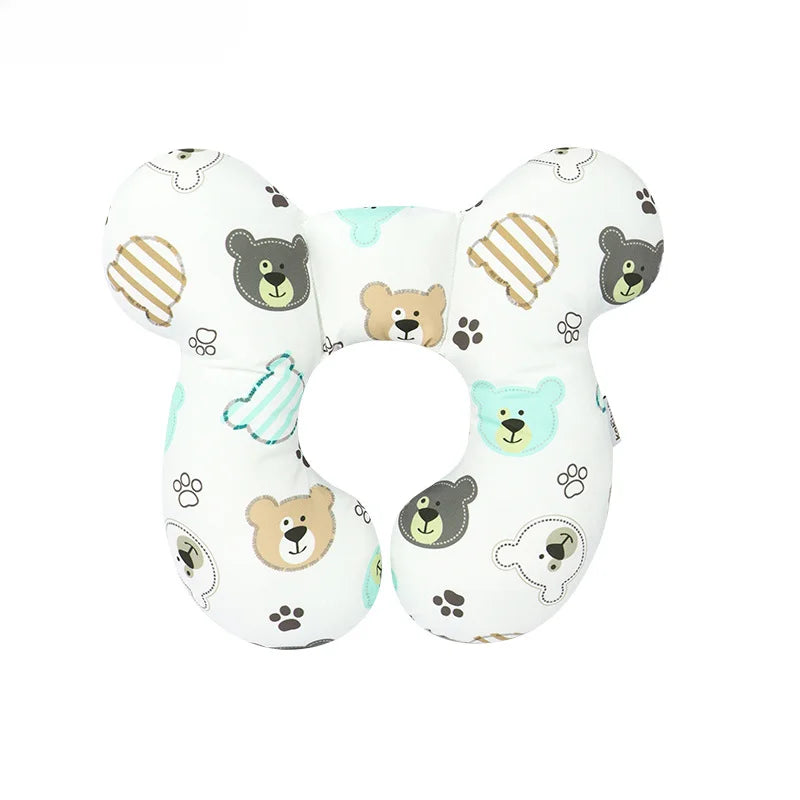 New cartoon children's U-shaped pillow, cotton soft baby pillow, travel car children's pillow, multi-functional stroller pillow