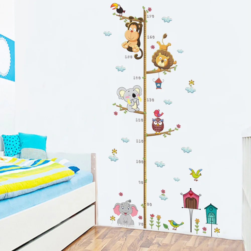 Cute Forest Animals Wall Stickers for Kids Rooms Children Boys Girls Baby Room Decoration Nursery Wallpaper Vinyl Elephant Lion