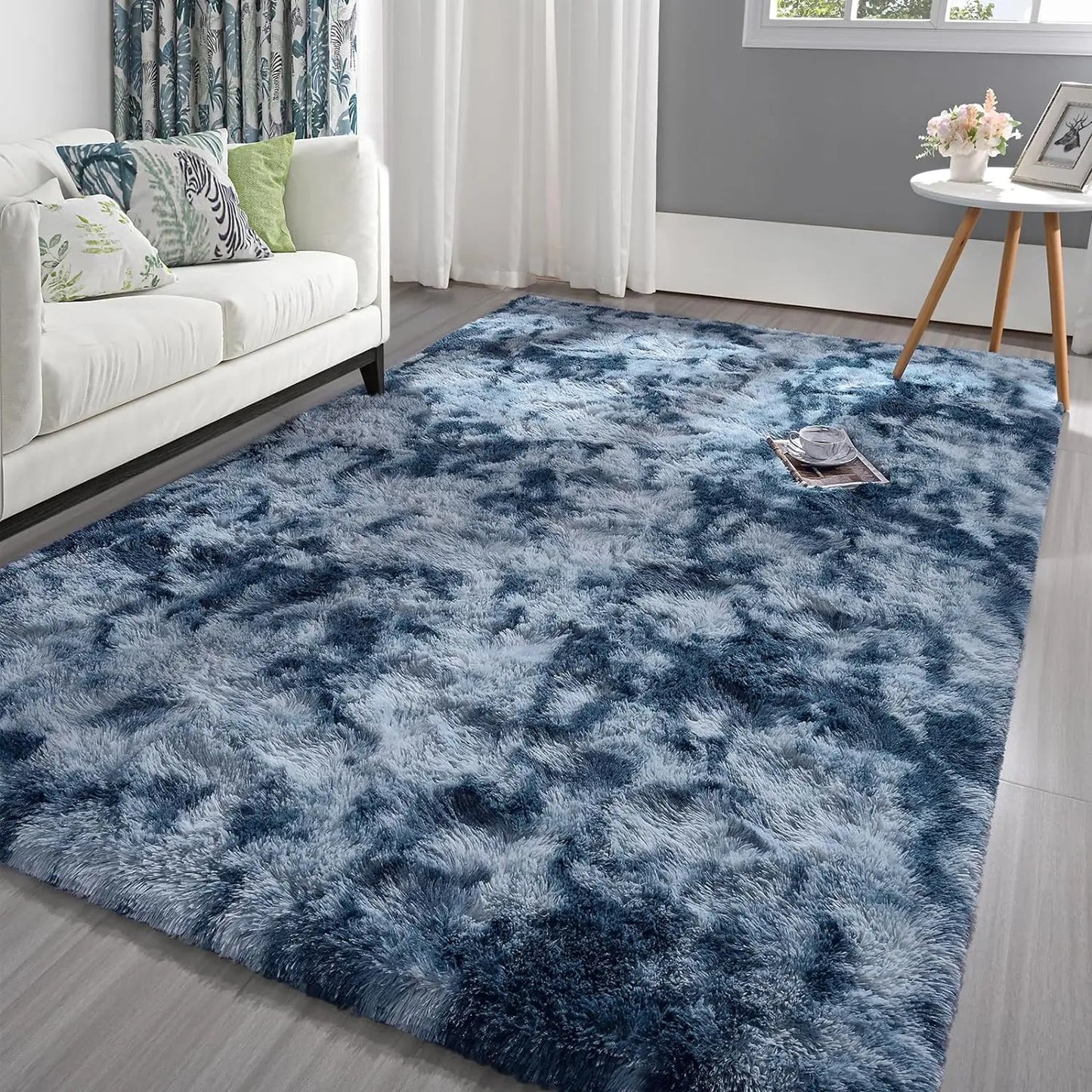 Plush Tie-Dye Carpet Living Room/Home Decor Children's Bedroom Fluffy Carpet Non-Slip Blanket Bedside Design Room Play Mat