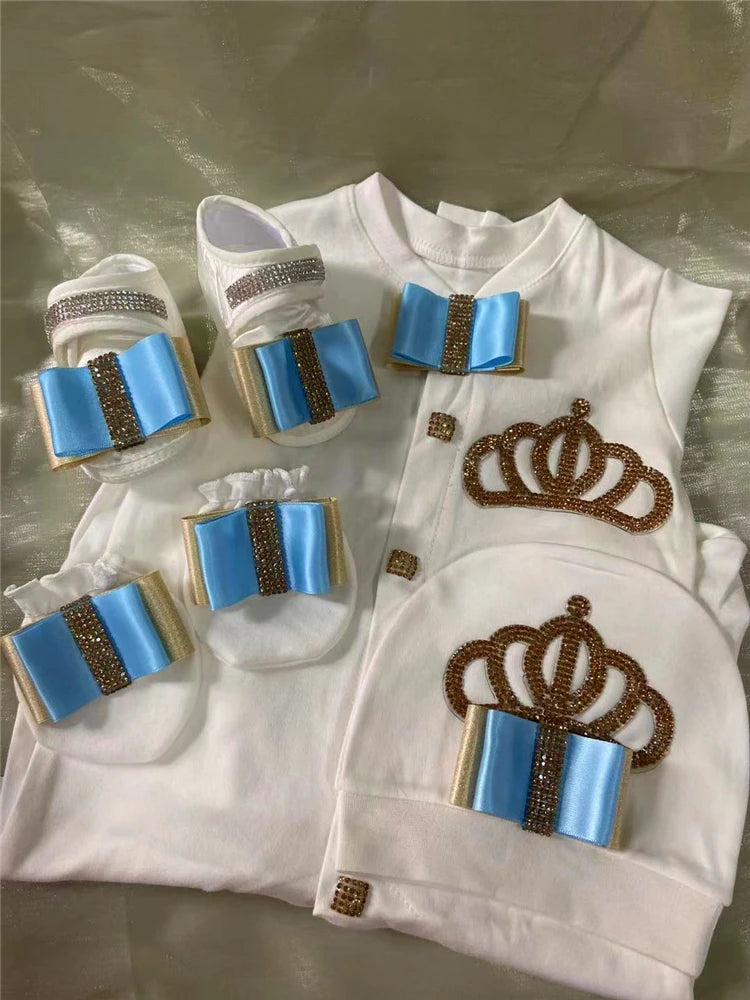 Newborn Baby Boy Outfits Set Kids Clothing Real Cotton Infant Care Products Body Suit Shirt Pants Hat 5 Pieces Origin Turkey