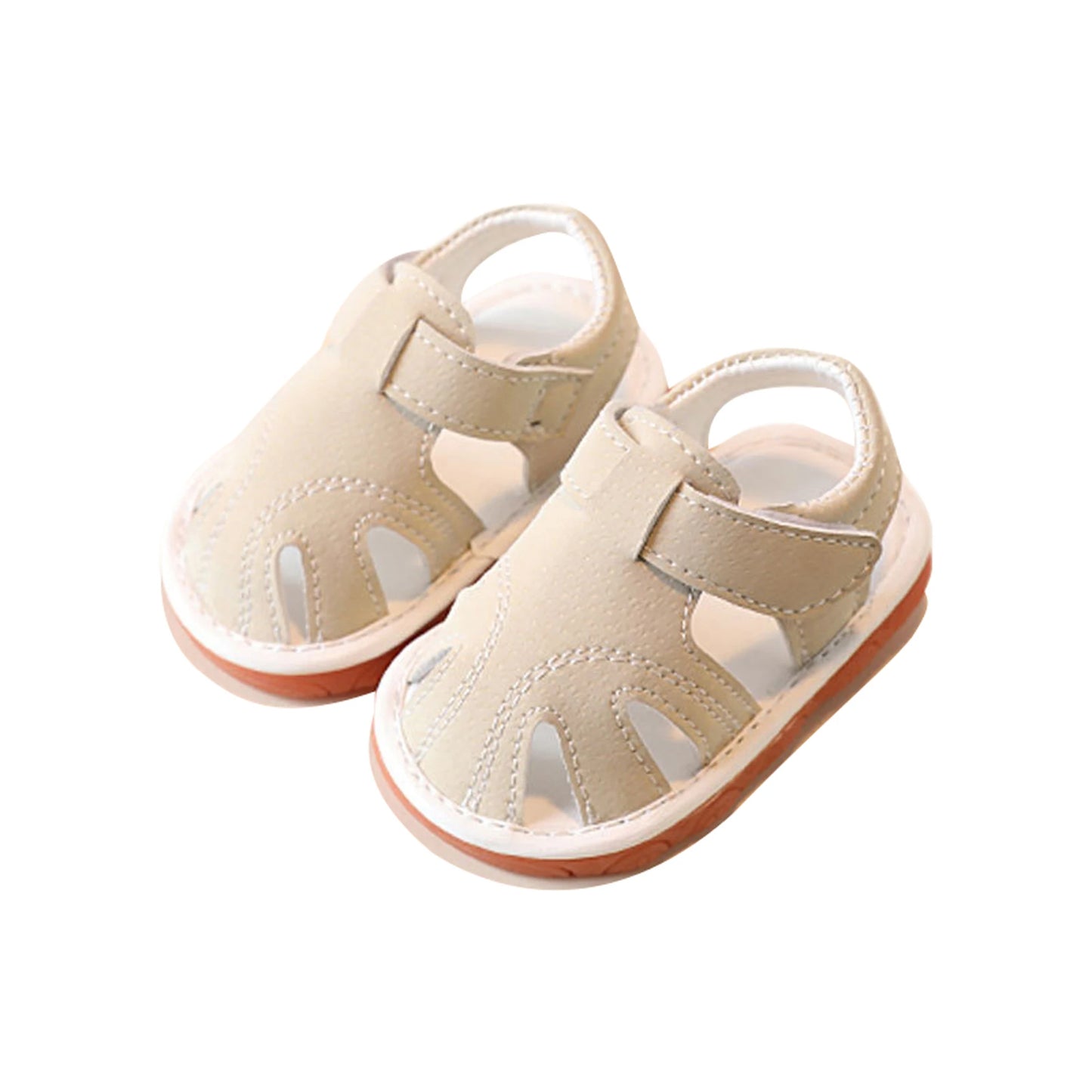 Adorable Toddler Squeaky Sandals with Non-Slip Soles Lightweight Baby First Walking Shoes for Boys and Girls in Summer