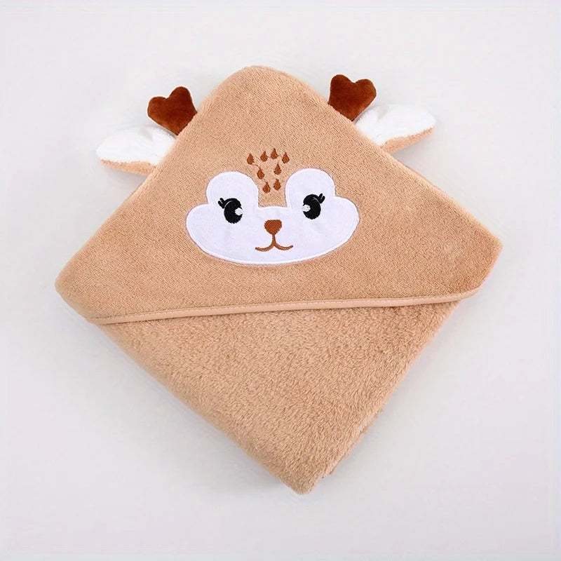 Multifunctional Baby Bath Towel with Animal Design, Baby Bath Towel, Animal-Shaped Baby Blanket, Absorbent, Quick-Drying, Soft and Skin-Friendly, Suitable for Bathing and Swimming for Children Aged 0-3, Baby Holiday Gift