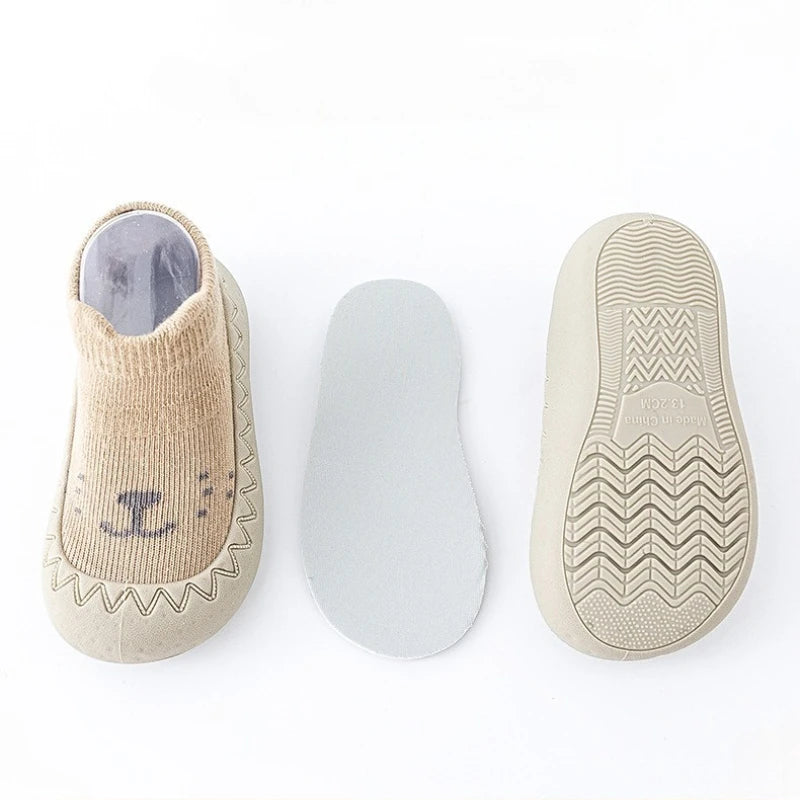 Baby Sock Shoes Infant First Walkers Toddler Non-Slip Breathable Slippers with Soft Rubber Sole Indoor Outdoor Slip on Sneakers