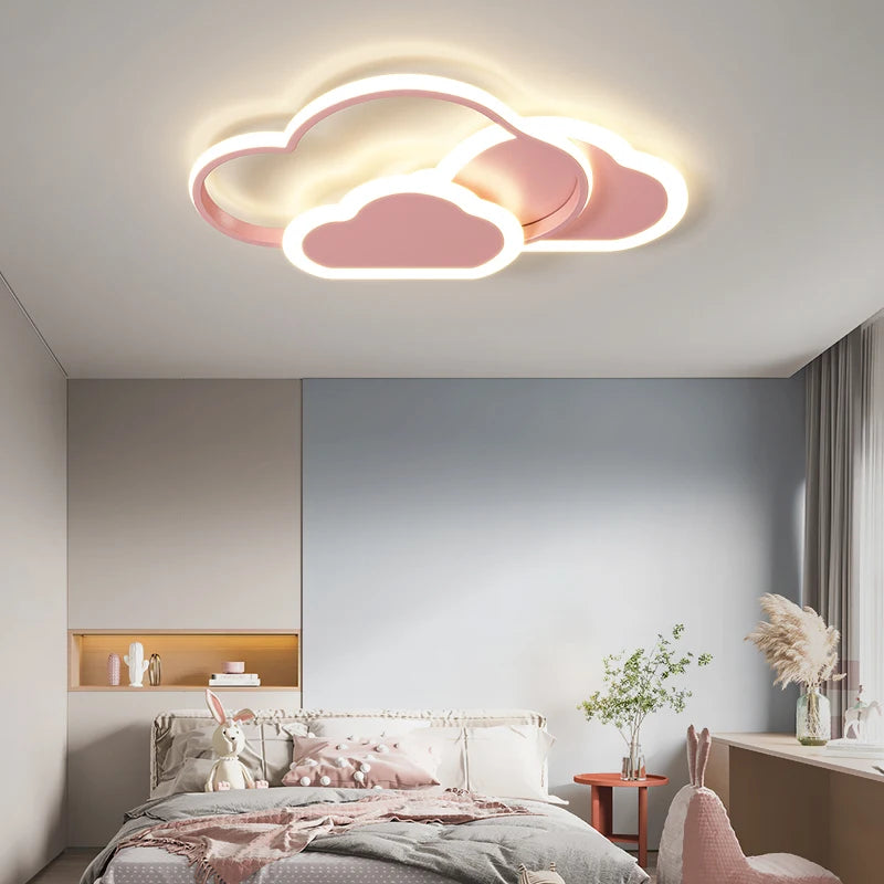 Modern LED Chandelier Light Hanging Lamp For Ceiling Child Bedroom Dining Living Room White Cloud Home Decoration
