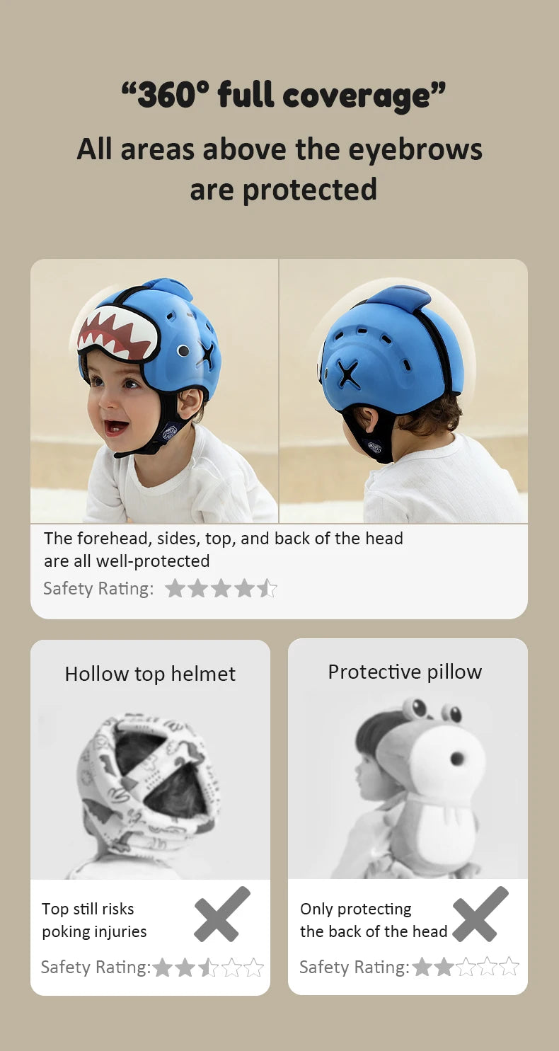 Safe Anti-Shock Baby Helmet Toddler Head Protector Headgear for Infant Learn Crawl, Walk Prevent Injury from Bump Fall