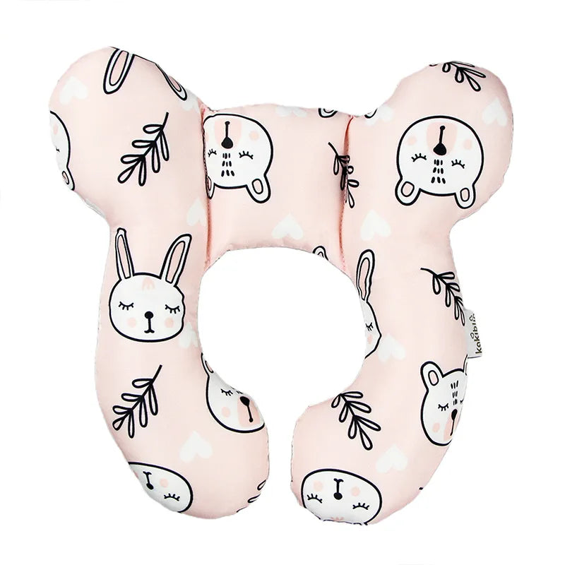 New cartoon children's U-shaped pillow, cotton soft baby pillow, travel car children's pillow, multi-functional stroller pillow