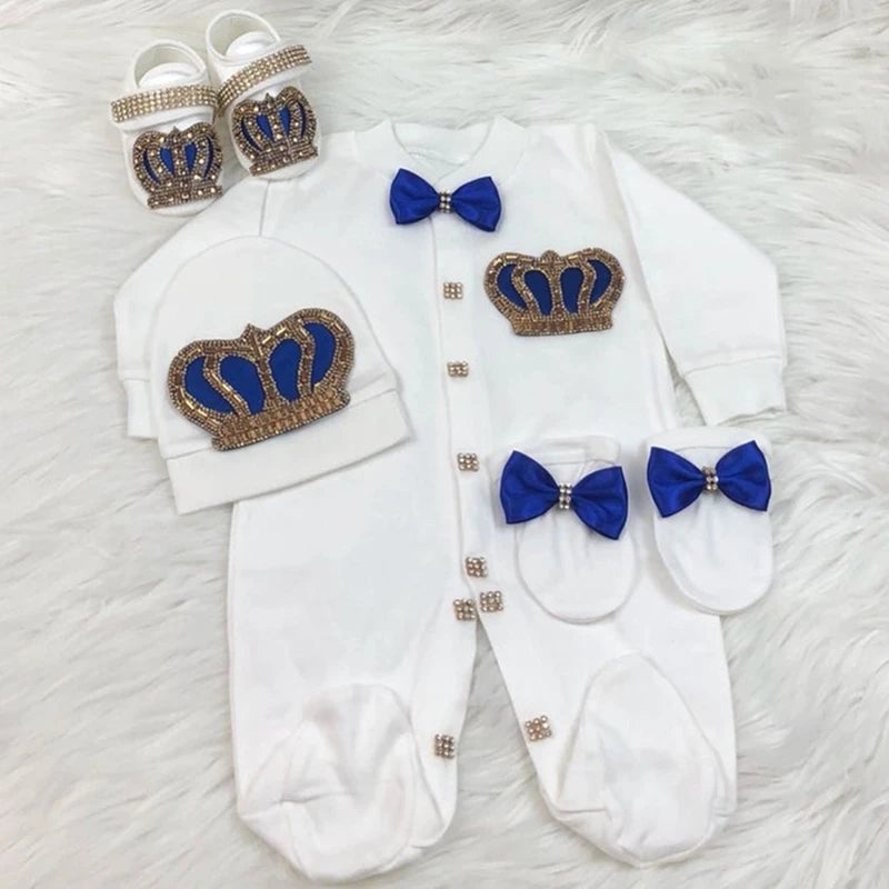 Newborn Baby Boy Outfits Set Kids Clothing Real Cotton Infant Care Products Body Suit Shirt Pants Hat 5 Pieces Origin Turkey