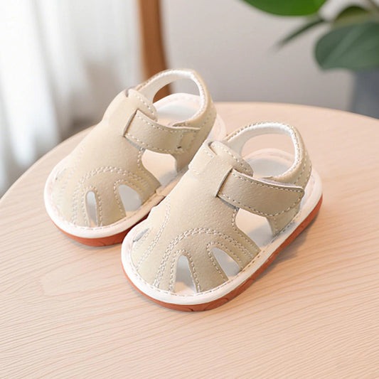 Adorable Toddler Squeaky Sandals with Non-Slip Soles Lightweight Baby First Walking Shoes for Boys and Girls in Summer