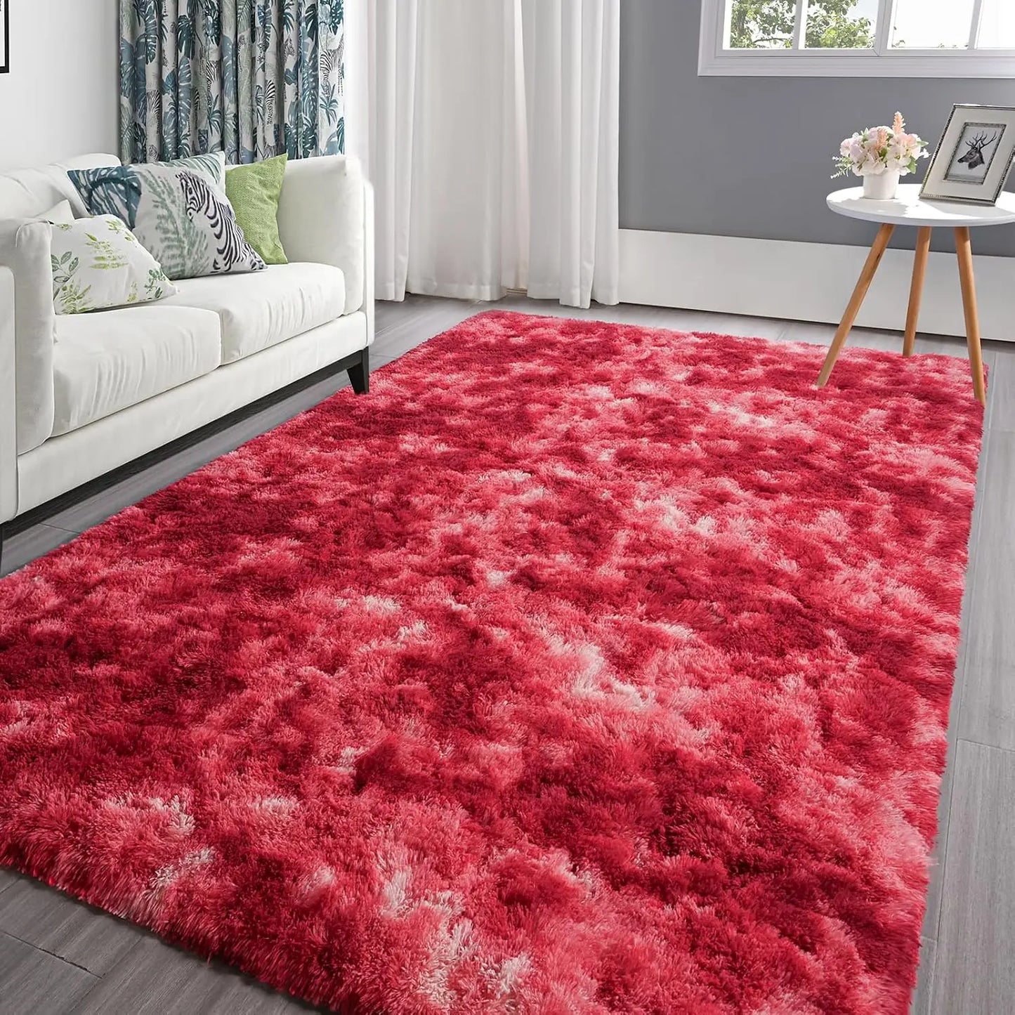 Plush Tie-Dye Carpet Living Room/Home Decor Children's Bedroom Fluffy Carpet Non-Slip Blanket Bedside Design Room Play Mat