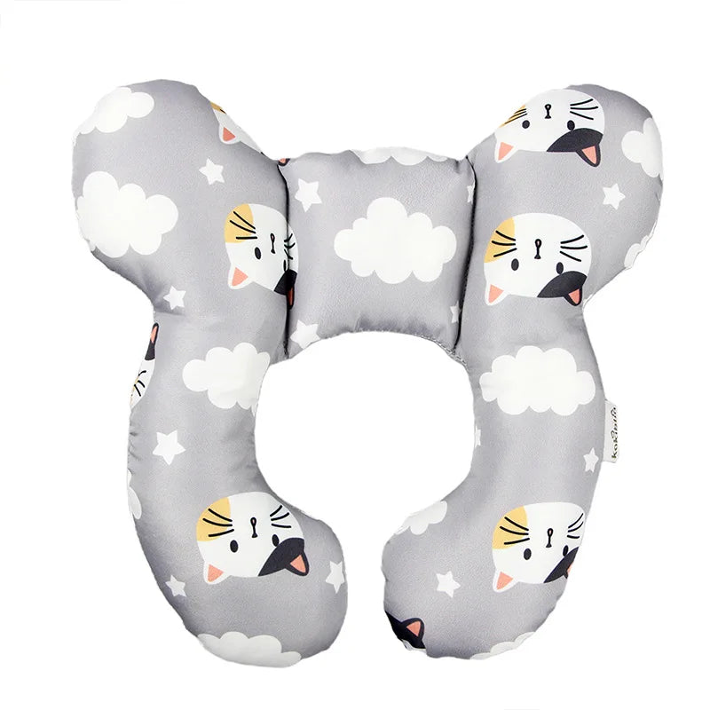 New cartoon children's U-shaped pillow, cotton soft baby pillow, travel car children's pillow, multi-functional stroller pillow